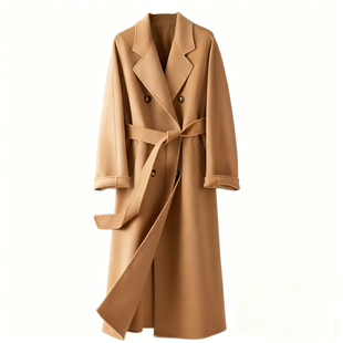 801羊毛大衣女经典驼色高端宽松时尚长款新款双面呢羊毛呢子外套