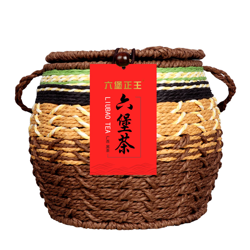 六堡茶广西梧州 正宗8年陈特级黑茶散茶篓装工厂直发500g茶叶包邮