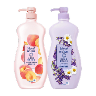 强生美肌沐浴露薰衣草蜜桃香氛清洁持久留香720g*2瓶家庭装