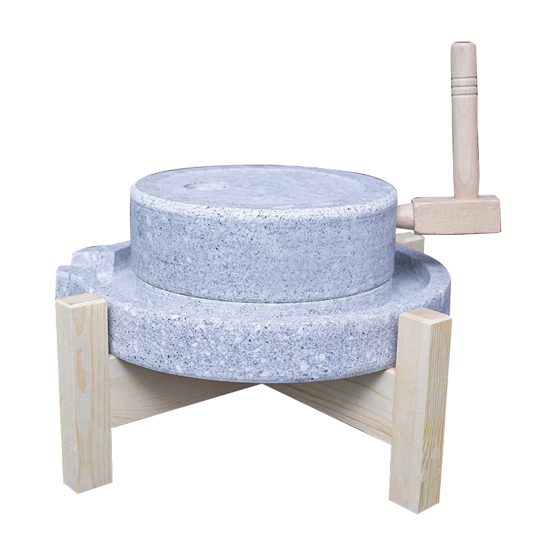 家用小石磨麻石推天然鎮(zhèn)宅茶盤仿古麻石磨盤豆?jié){機(jī)腸粉機(jī)小石磨