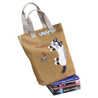 日本正品单肩手提大布包袋猫咪