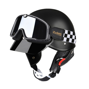 德国zidan子弹电动摩托车机车头盔男女士复古巡航半盔3C四季通用