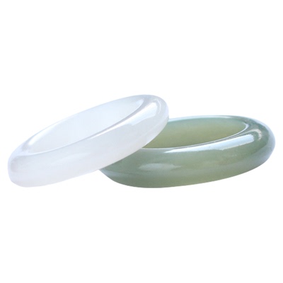 简约和田玉碧玉白玉加厚窄版指环