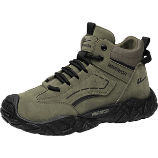 回力徒步鞋男款2025冬季新款全地形防滑耐磨暴雨级皮面防水登山鞋