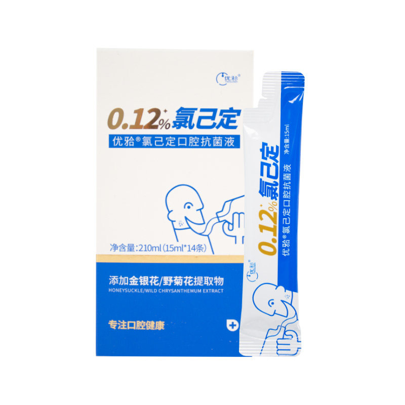 优牙合titi氯己定含漱液牙周炎漱口水便携式种植术后孕妇可用涑口