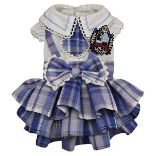 私宠手作文静宠物衣服狗狗JK裙子泰迪比熊博美春秋可爱连身裙定做