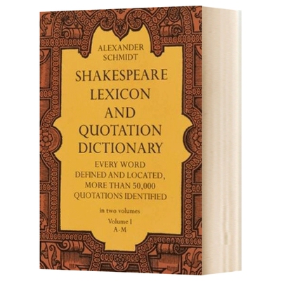 莎士比亚词典1 英文原版 Shakespeare Lexicon and Quotation Dictionary Vol 1 英文版进口原版英语书籍