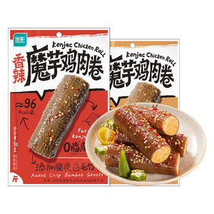 魔芋麻酱鸡肉卷解馋饱腹鸡肉零食