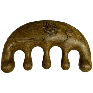 新品（衔荷）正宗阿根廷绿檀玉檀香经络梳按摩木梳子头颈手腿通乳