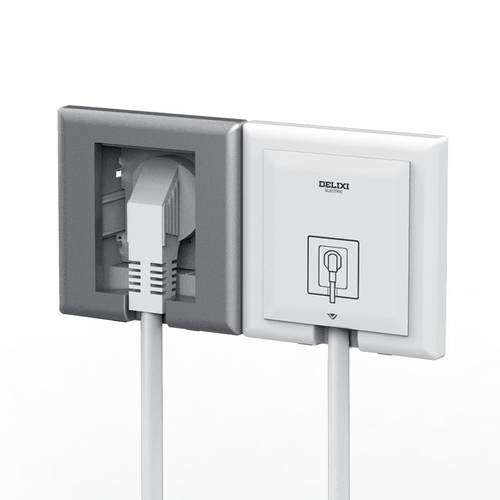 德力西嵌入式隐藏插座冰箱内嵌式插座五孔86面板隐形零嵌防水插座