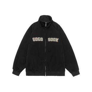 李煜东同款GOGOSOON男装400g刺绣开衫卫衣外套春秋新款少年感无帽