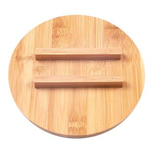 厨房圆形竹木盖环保锅盖日式碗锅韩国石锅盖子木制纯手工直径16CM