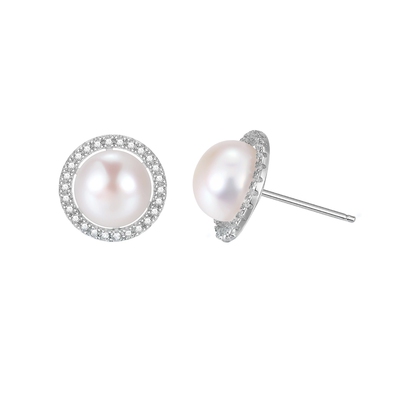 SEULEMENT瑟拉蒙耳钉女天然珍珠银色太阳花饰品纯银2025新款