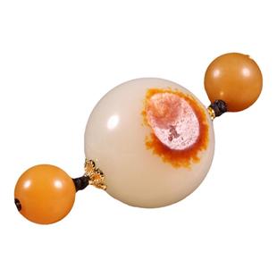 20mm正宗新疆和田玉籽料白玉珠子白玉圆珠单珠散珠手串手链配珠