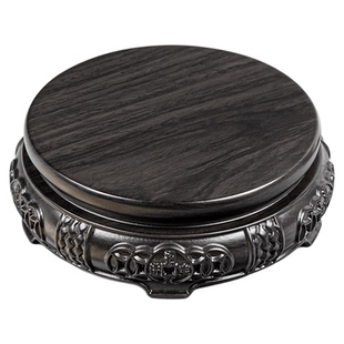 黑檀木色底座圆形花瓶花盆景玉石古董文玩佛像工艺摆件底座实木托