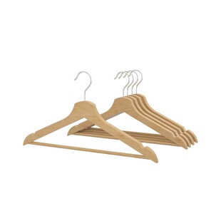 IKEA宜家布梅朗弧形衣架原木色一套5个无痕防滑家用挂衣国内代购