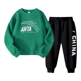 安踏儿童装男童春秋季套装运动卫衣长裤两件套痞帅大童男孩休闲服