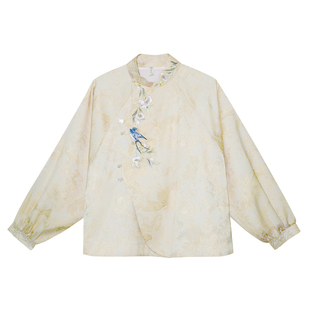 燕语花事 清水溪汉初原创国风日常明圆领上衣女松紧百迭半裙春秋