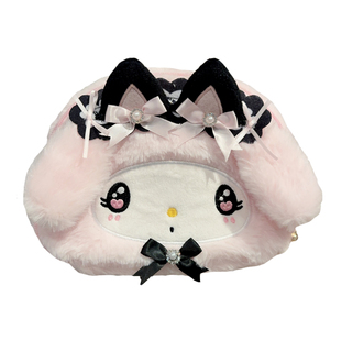 少女心可爱卡通毛绒化妆包便携式大容量收纳包旅行手提洗漱包女生