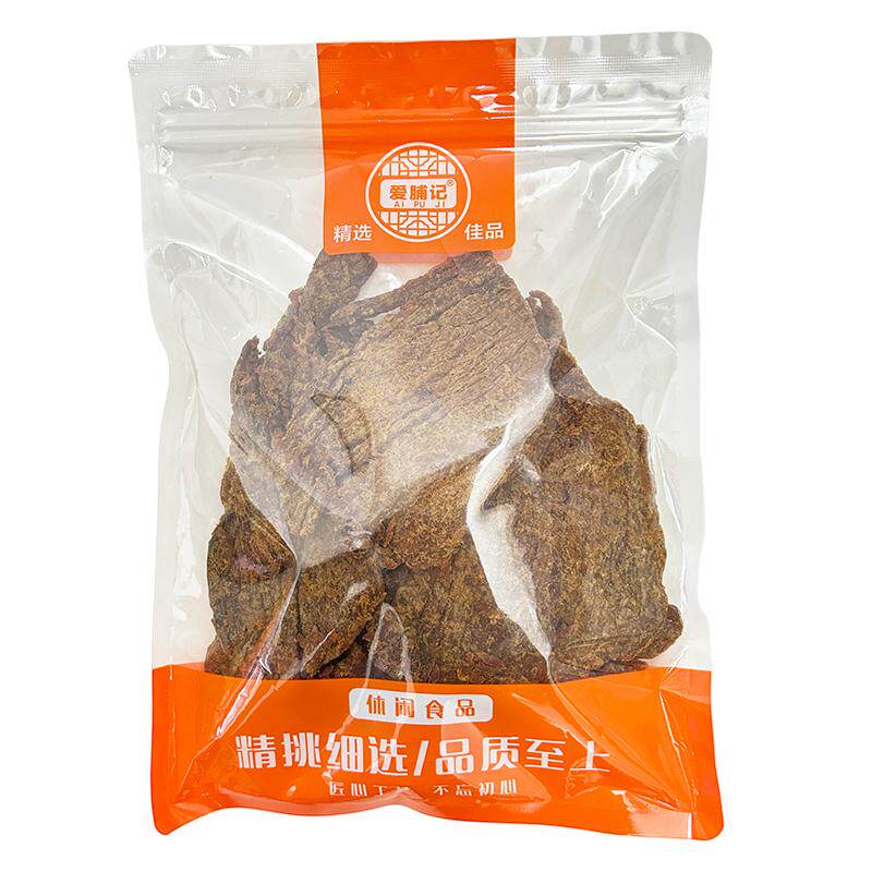 爱脯记原切沙爹味猪肉干五香味大片猪肉干即食解馋休闲零食500g袋