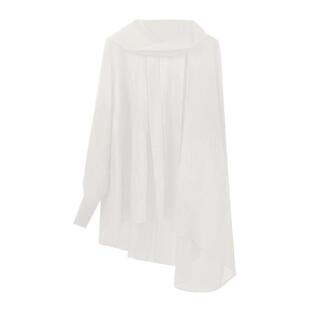 TU女装超细羊毛雕塑感不对称衬衫上衣2026年春新款气质慵懒风衬衣