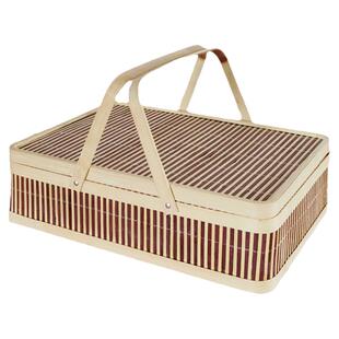 纯手工竹编提篮土特产大闸蟹竹篮包装坚果水果板栗礼品盒年货礼盒