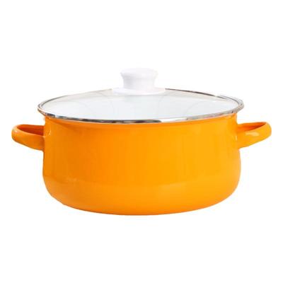 欧丽家加厚珐琅搪瓷锅煮面锅泡面锅双耳汤锅煮螺丝粉锅电磁炉燃气