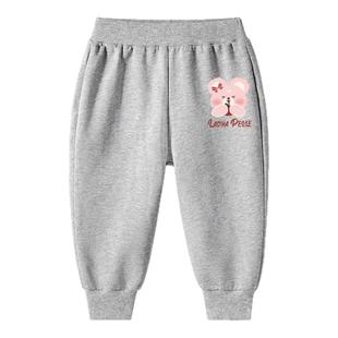 拉夏贝尔宝宝加绒裤子新款女童卫裤冬季儿童运动裤婴幼童洋气长裤