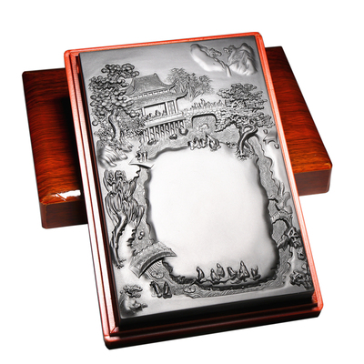 国家非遗安徽砚台大师歙砚/高山流水/老坑天然原石文房四宝高档端