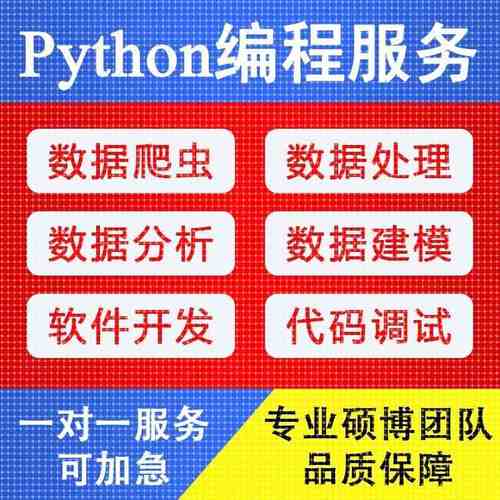 python代编程数据分析代做爬虫跑代码指导编写调试算法程序接单
