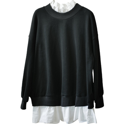 设计师原创假两件拼接卫衣