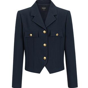 KBNE2025新款长袖藏青色休闲西服宽松西装外套时尚洋气时髦春秋女