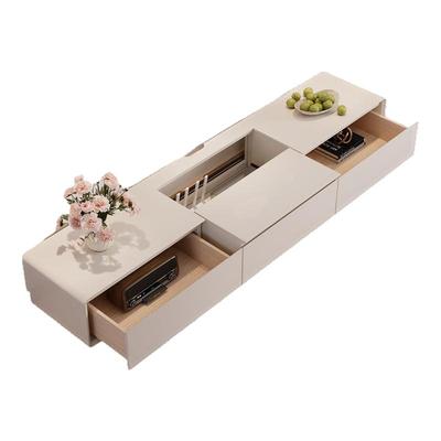 2025新款奶油风抽拉式电视柜现代简约小户型客厅家用落地电视机柜