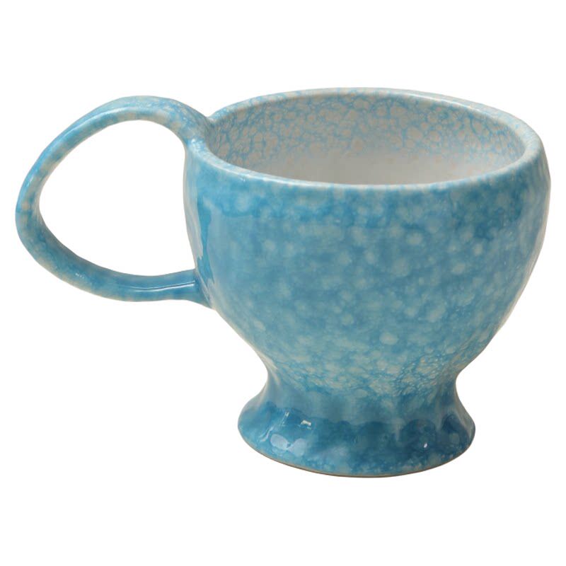 玖田烧日式窑变高脚大耳咖啡杯