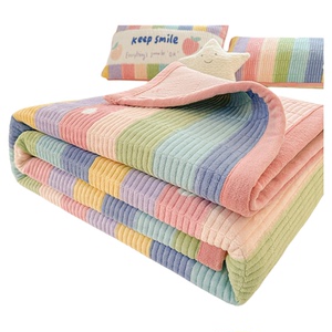 新款牛奶绒床盖单件加厚珊瑚绒榻榻米加绒床单三件套保暖单人炕单