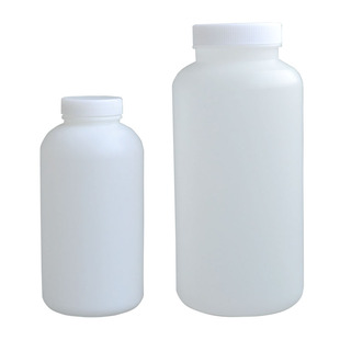 聚乙烯大容量大口径塑料圆瓶广口瓶带盖密封罐白色样品宽口分装瓶