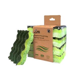 Mr clean木浆棉洗碗海绵擦三层百洁布厨房抹布刷碗刷锅神器4片