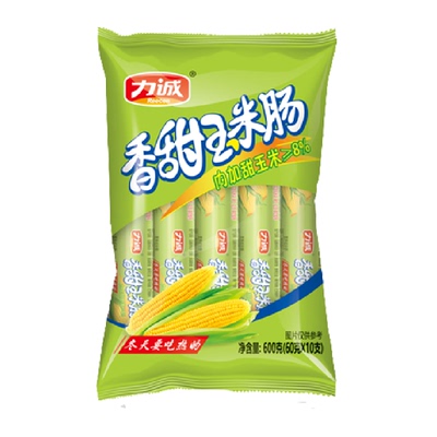 力诚大颗粒玉米火腿肠居家零食