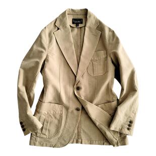 西里布全棉卡其色休闲西服外套咔叽复古水洗做旧小众春季新品非rr