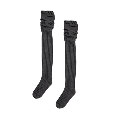 秋冬塑性纯棉少女高筒美腿小腿袜