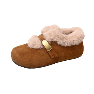 巨好看厚底内增高加绒勃肯鞋毛毛鞋女2025新款冬季雪地靴豆豆鞋子