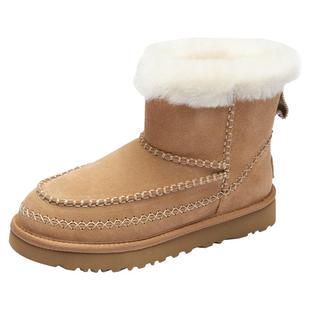 莱尔斯丹保暖磨砂绒面雪地靴女31601F