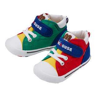 MIKIHOUSE儿童学步鞋日本制男女宝宝稳步鞋抗菌彩虹鞋大童四季