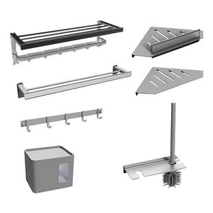 arrow箭牌太空铝五金挂件套装毛巾架浴室置物架免打孔浴巾架挂架