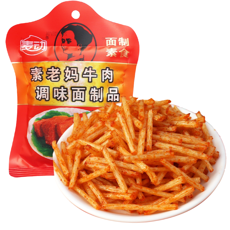 麦动素老妈牛肉5毛干辣条零食
