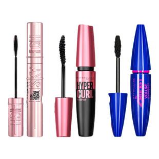 美宝莲一飞冲天翘睫毛膏正品防水纤长卷翘skyhigh不易晕染打底膏