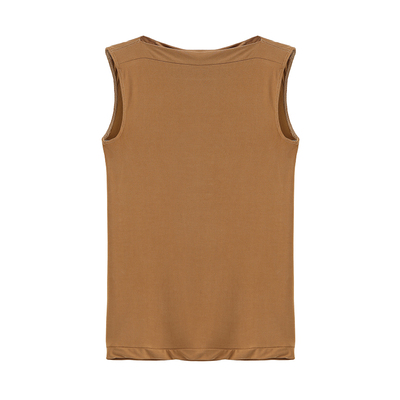 一字肩莫代尔女性背心无袖