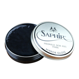 SAPHIR黑金鞋蜡硬蜡 皮鞋快速上光镜面蜡抛光黑色无色透明莎菲雅
