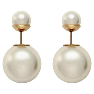 2025新款 D家珍珠耳钉高级感前后戴大小双面耳环时尚百搭纯银耳饰