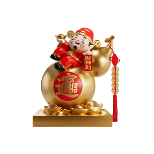 财神爷摆件开业礼物客厅电视柜酒柜店铺收银台装饰品乔迁新居礼物